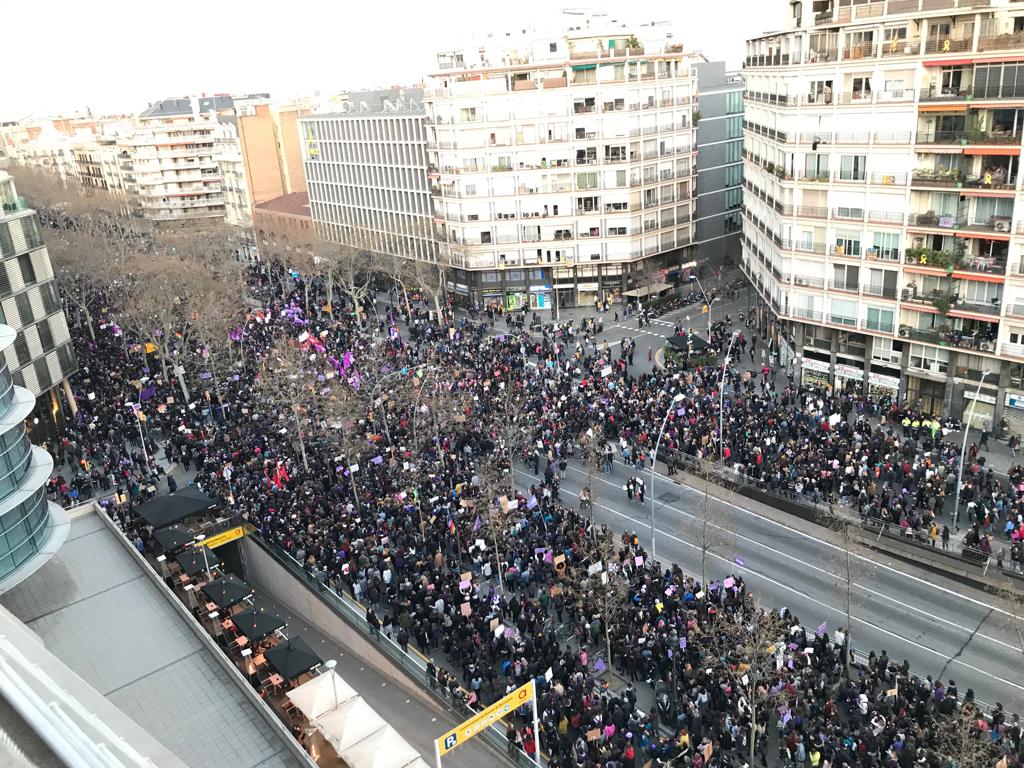 Massive turnout in Barcelona's rally for women's rights on March 8, 2019 (by Guifré Jordan)